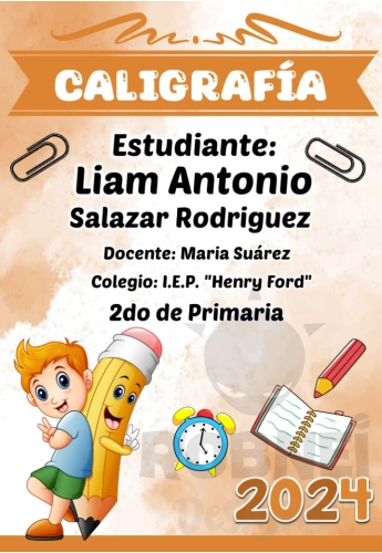 Caligrafia Caratula Marron